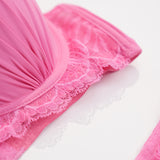 Thin Cup Wire Bra Set - A3040