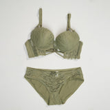 Thin Cup Wire Bra Set - A24009