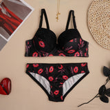 Printed Padded Bra Set - A2174