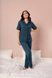 PV Plain With Contrast Piping Pajama Suit - PJS002
