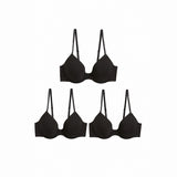 Marks & Spencer Lightly Padded With Wired Bra Black (Pack of 3)
