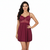 SARI NIGHTY SINGLE SHORT LNG5-4372 MAROON FREE