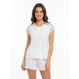 SARI NIGHTY 2-PC SET NIGHTDRESS LNG5-4383 WHITE L