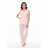 SARI NIGHTY 2-PC SET NIGHTDRESS LNG5-4384 PINK FREE