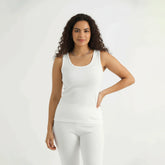 Thermal Sleeve Less Shirt-White