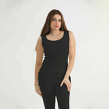Thermal Sleeve Less Shirt-Black