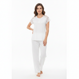 SARI NIGHTY 2-PC SET NIGHTDRESS LNG5-4384 WHITE L