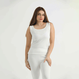 Thermal Sleeve Less Shirt-White
