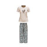 Crew Neck C/Jersey Pajama Set  0108-Multi