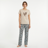 Crew Neck C/Jersey Pajama Set  0108-Multi