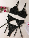 Wired Net Bra Set - 1037