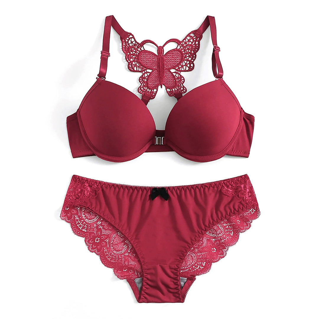 Front Open Padded Wired Bra Set - A2120