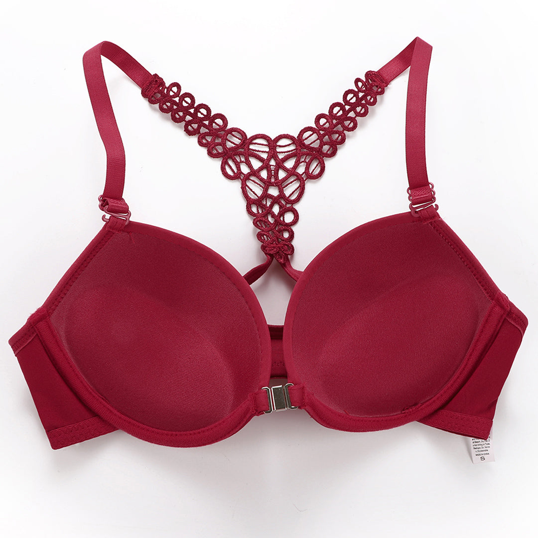 Front Open Padded Wired Bra Set - A2128