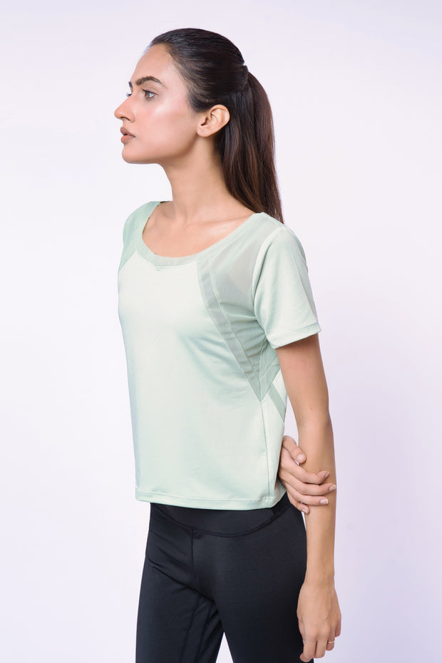 MESH TEES-WHITE