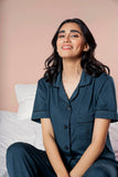 PV Plain With Contrast Piping Pajama Suit - PJS002