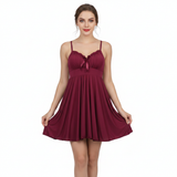 SARI NIGHTY SINGLE SHORT LNG5-4371 MAROON FREE