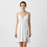 SARI NIGHTY SINGLE MIDI W/GOWN LNG5-4356 WHITE M