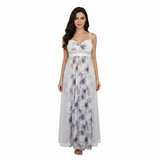 SARI NIGHTY 2-PC SET NIGHTDRESS LNG5-4434 WHITE FREE