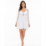 SARI NIGHTY SINGLE SHORT W/GOWN LNG5-4353 WHITE L